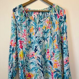 Lilly Pulitzer Pink and Blue Floral Top